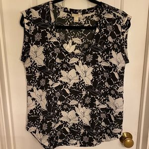 J.Crew black and white floral sleeveless top
